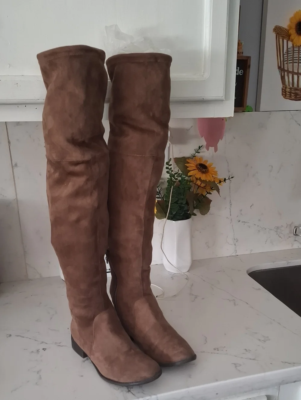 A New Day Women's Over-the-Knee Suede Boots - Brown